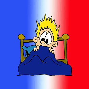 Illustration of a frightened expression – List of French vocabulary to express fear and anxiety.