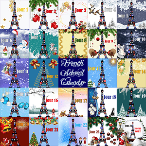 Christmas countdown graphic – Daily guide to learning French expressions during the holiday season