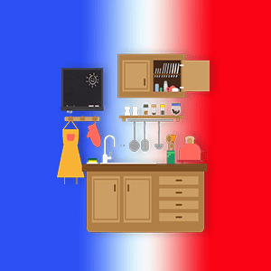 Cooking utensils like pots and pans – Learn French names for kitchen tools ('la cuisine') with audio