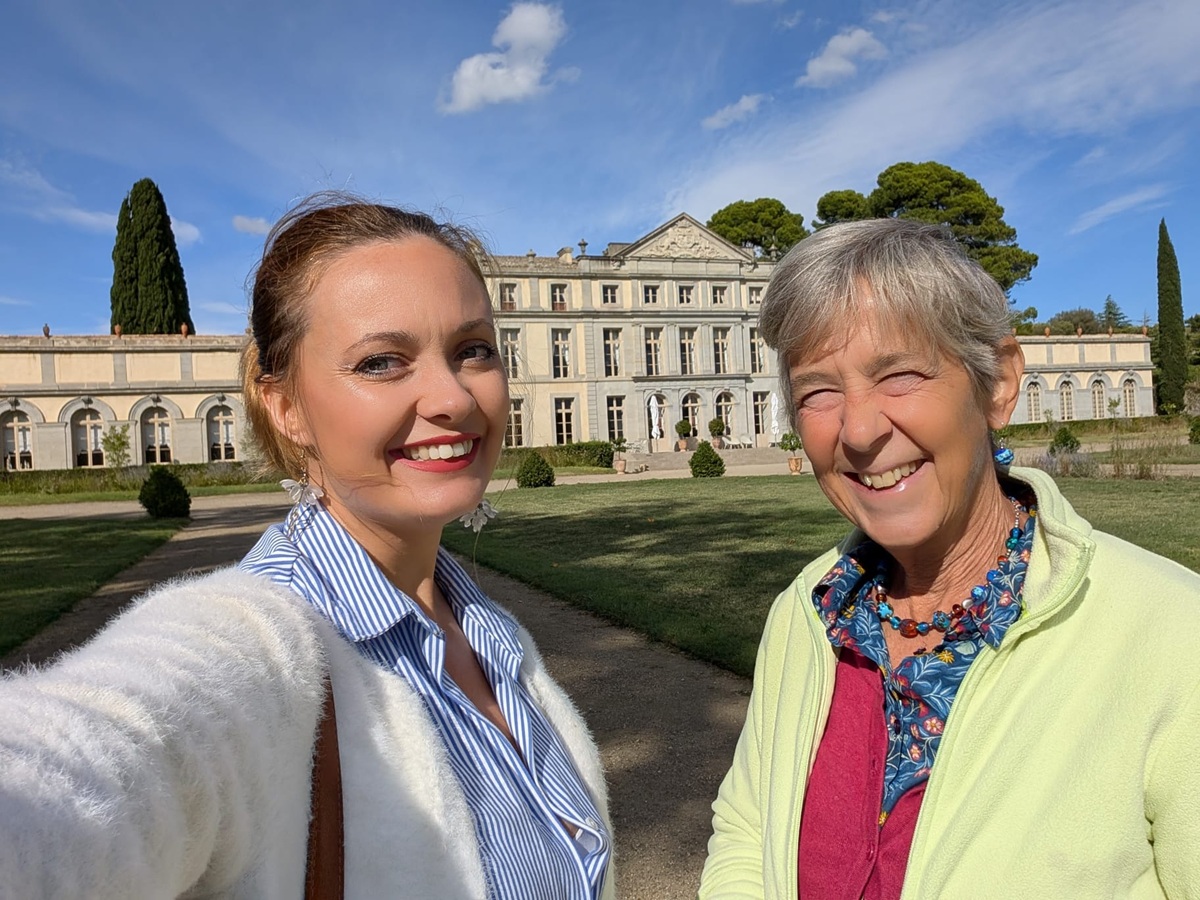 French immersion student with her teacher Eliane visiting the south of France during the French immersion program